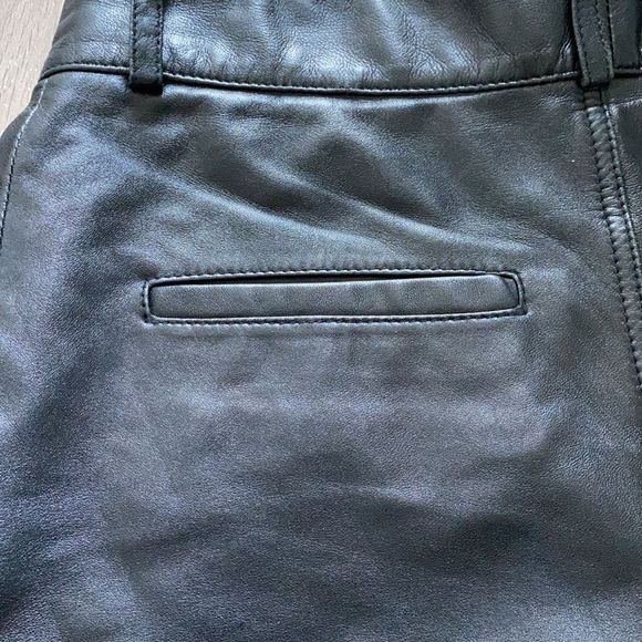 The Kooples Black High Waist Leather Shorts - Picture 11 of 11